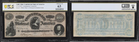 CT-65. Confederate Currency. 1864 $100. PCGS Banknote Choice Uncirculated 63. Contemporary Counterfeit.