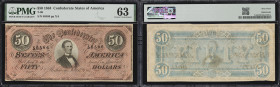T-66. Confederate Currency. 1864 $50. PMG Choice Uncirculated 63.