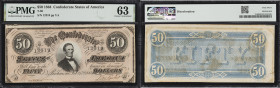 T-66. Confederate Currency. 1864 $50. PMG Choice Uncirculated 63.
