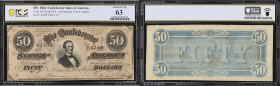 T-66. Confederate Currency. 1864 $50. PCGS Banknote Choice Uncirculated 63.