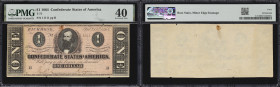 T-71. Confederate Currency. 1864 $1. PMG Extremely Fine 40. Solid Serial Number.