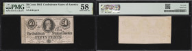 Lot of (3) T-72. Confederate Currency. 1864 50 Cents. PMG Choice About Uncirculated 58 to Choice Uncirculated 63 EPQ.