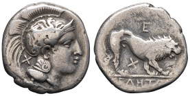 GRÈCE ANTIQUE - GREEK
Lucanie, Velia. Didrachme ND (300-280 av. J.-C.), Velia.
SNG Cop.1545 ; Argent - 7,22 g - 20 mm - 4 h
Avec une étiquette “Paris ...