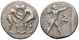 GRÈCE ANTIQUE - GREEK
Pamphylie, Aspendos. Statère ND (380-325 av. J.-C.), Aspendos.
SNG BNF 106 - Tekin Série 4 ; Argent - 10,73 g - 22 mm - 5 h
De b...