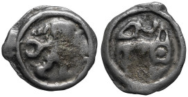 GAULE - CELTIC
Rèmes. Potin, Classe IV, var. 2, au guerrier au torque et à la lance ND (fin du IIe siècle avant J.-C.).
LT.8124 - DT.155 - Scheers 684...