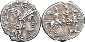 RÉPUBLIQUE ROMAINE - ROMAN REPUBLIC
C. Antestius. Denier ND (146 av. J.-C.), Rome.
RRC.219/1e ; Argent - 3,29 g - 17,5 mm - 4 h
Presque Superbe.