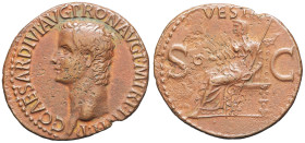EMPIRE ROMAIN - ROMAN
Caligula (37-41). As ND (40-41), Rome.
RIC.54 ; Bronze - 9,84 g - 27 mm - 6 h
Patine rouge. TTB.