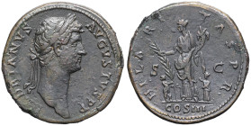 EMPIRE ROMAIN - ROMAN
Hadrien (117-138). Sesterce ND (128-129), Rome.
RIC.988 ; Bronze - 24,96 g - 32 mm - 6 h
TTB.