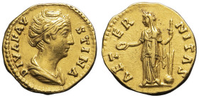 EMPIRE ROMAIN - ROMAN
Faustine mère (138-141). Aureus ND (141-161), Rome.
Calicó 1743b - RIC.349a ; Or - 7,25 g - 19 mm - 6 h
De faible usure avec une...