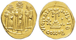 EMPIRE BYZANTIN - BYZANTINE
Héraclius, Héraclius Constantin et Héraclonas (632-641). Solidus ND (638-641), Constantinople, 9e officine.
BC.764 ; Or - ...
