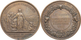 ALGÉRIE - ALGERIA
IIIe République (1870-1940). Médaille, comice agricole de Mascara, par Emile Royer 1876, Paris.
Esc.99 ; Cuivre - 60,39 g - 51 mm - ...