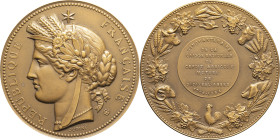 ALGÉRIE - ALGERIA
IVe République (1947-1958). Médaille, cinquantenaire de la caisse régionale de crédit agricole mutuel de Sidi-Bel-Abbès, par Oudiné ...