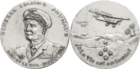 ALGÉRIE - ALGERIA
Ve République (1958 à nos jours). Médaille, général Edmond Jouhaud, par C. Boyer 1995, Paris.
Bronze argenté - 180,80 g - 68 mm - 12...