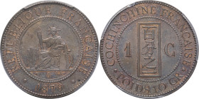COCHINCHINE - COCHINCHINA
IIIe République (1870-1940). 1 centième 1879, A, Paris.
Lec.12 ; Bronze - 31 mm - 5 h
Top Pop : c’est le plus bel exemplaire...