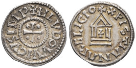 FRANCE / CAROLINGIENS - FRANCE / CAROLINGIAN
Louis le Pieux (814-840). Denier au temple ND.
P.1016 - MG.472 ; Argent - 1,72 g - 20 mm - 10 h
Légèremen...