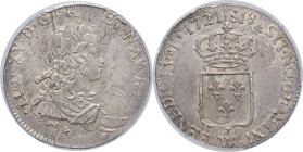 FRANCE / CAPÉTIENS - FRANCE / ROYAL
Louis XV (1715-1774). Demi-écu de France 1721, W, Lille.
Dy.1666 - G.311 ; Argent - 12,19 g - 32 mm - 6 h
PCGS Gen...