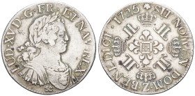 FRANCE / CAPÉTIENS - FRANCE / ROYAL
Louis XV (1715-1774). Écu aux huit L 1725, Z, Grenoble.
Dy.1670 - G.320 - Dav.1329 ; Argent - 23,29 g - 39 mm - 6 ...