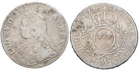 FRANCE / CAPÉTIENS - FRANCE / ROYAL
Louis XV (1715-1774). Écu aux rameaux d’olivier 1726, W, Lille.
Dy.1675 - G.321 - Dav.1330 ; Argent - 29,20 g - 40...