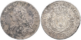 FRANCE / CAPÉTIENS - FRANCE / ROYAL
Louis XV (1715-1774). Écu aux rameaux d’olivier 1737, R, Orléans.
Dy.1675 - G.321 - Dav.1330 ; Argent - 29,08 g - ...