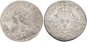 FRANCE / CAPÉTIENS - FRANCE / ROYAL
Louis XV (1715-1774). Écu aux rameaux d’olivier 1738, &, Aix-en-Provence.
Dy.1675 - G.321 - Dav.1330 ; Argent - 29...