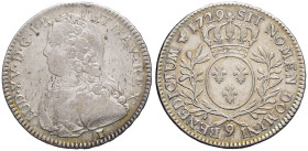 FRANCE / CAPÉTIENS - FRANCE / ROYAL
Louis XV (1715-1774). Demi-écu aux rameaux d’olivier 1729, 9, Rennes.
Dy.1676 - G.313 ; Argent - 14,56 g - 33 mm -...