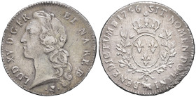 FRANCE / CAPÉTIENS - FRANCE / ROYAL
Louis XV (1715-1774). Écu au bandeau de Béarn 1756, vache, Pau.
Dy.1680 - G.322a - Dav.1331 ; Argent - 29,23 g - 4...