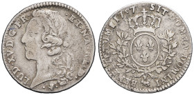 FRANCE / CAPÉTIENS - FRANCE / ROYAL
Louis XV (1715-1774). Cinquième d’écu au bandeau de Béarn 1757, vache, Pau.
Dy.1682 - G.299a ; Argent - 5,72 g - 2...