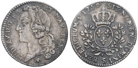 FRANCE / CAPÉTIENS - FRANCE / ROYAL
Louis XV (1715-1774). Cinquième d’écu au bandeau 1759, S, Reims.
Dy.1682 - G.299 ; Argent - 5,81 g - 26 mm - 6 h
T...