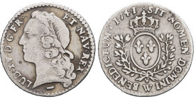 FRANCE / CAPÉTIENS - FRANCE / ROYAL
Louis XV (1715-1774). Vingtième d’écu au bandeau 1741/0, W, Lille.
Dy.1684 - G.284 ; Argent - 1,39 g - 18 mm - 6 h...