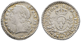 FRANCE / CAPÉTIENS - FRANCE / ROYAL
Louis XV (1715-1774). Vingtième d’écu au bandeau 1769, AA, Metz.
Dy.1684 - G.284 ; Argent - 1,42 g - 18,5 mm - 6 h...