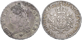 FRANCE / CAPÉTIENS - FRANCE / ROYAL
Louis XV (1715-1774). Écu dit à la vieille tête 1774, L, Bayonne.
Dy.1685 - G.323 - Dav.1332 ; Argent - 29,06 g - ...