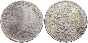 FRANCE / CAPÉTIENS - FRANCE / ROYAL
Louis XV (1715-1774). Écu dit à la vieille tête 1774, L, Bayonne.
Dy.1685 - G.323 - Dav.1332 ; Argent - 29,21 g - ...