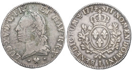 FRANCE / CAPÉTIENS - FRANCE / ROYAL
Louis XV (1715-1774). Écu dit à la vieille tête 1774, L, Bayonne.
Dy.1685 - G.323 - Dav.1332 ; Argent - 28,92 g - ...