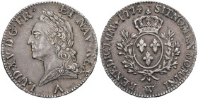 FRANCE / CAPÉTIENS - FRANCE / ROYAL
Louis XV (1715-1774). Écu dit à la vieille tête 1774, W, Lille.
Dy.1685 - G.323 - Dav.1332 ; Argent - 29,28 g - 40...