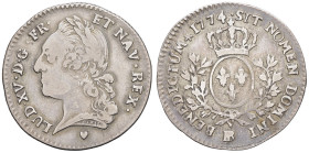 FRANCE / CAPÉTIENS - FRANCE / ROYAL
Louis XV (1715-1774). Cinquième d’écu dit à la vieille tête 1774, BB, Strasbourg.
Dy.1687 - G.300 ; Argent - 5,75 ...