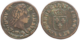 FRANCE / CAPÉTIENS - FRANCE / ROYAL
Louis XV (1715-1774). Liard à la vieille tête 1773, N, Montpellier.
Dy.1701 - G.272 ; Cuivre - 3,02 g - 22 mm - 6 ...