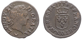 FRANCE / CAPÉTIENS - FRANCE / ROYAL
Louis XV (1715-1774). Liard à la vieille tête 1774, AA, Metz.
Dy.1701 - G.272 ; Cuivre - 2,27 g - 21 mm - 6 h
TB....