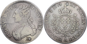 FRANCE / CAPÉTIENS - FRANCE / ROYAL
Louis XVI (1774-1792). Écu aux rameaux d’olivier 1774, A, Paris.
Dy.1708 - G.356 ; Argent - 41 mm - 6 h
PCGS Genui...