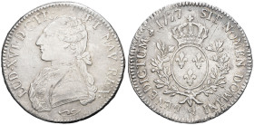 FRANCE / CAPÉTIENS - FRANCE / ROYAL
Louis XVI (1774-1792). Écu aux rameaux d’olivier 1777, &, Aix-en-Provence.
Dy.1708 - G.356 ; Argent - 29,22 g - 41...