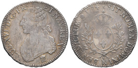 FRANCE / CAPÉTIENS - FRANCE / ROYAL
Louis XVI (1774-1792). Écu aux rameaux d’olivier 1784, K, Bordeaux.
Dy.1708 - G.356 ; Argent - 28,98 g - 41 mm -...