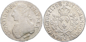 FRANCE / CAPÉTIENS - FRANCE / ROYAL
Louis XVI (1774-1792). Écu aux rameaux d’olivier 1786, Q, Perpignan.
Dy.1708 - G.356 ; Argent - 29,29 g - 40,5 mm ...