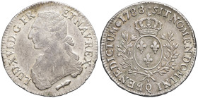 FRANCE / CAPÉTIENS - FRANCE / ROYAL
Louis XVI (1774-1792). Écu aux rameaux d’olivier 1788, Q, Perpignan.
Dy.1708 - G.356 ; Argent - 29,24 g - 42 mm - ...