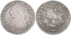 FRANCE / CAPÉTIENS - FRANCE / ROYAL
Louis XVI (1774-1792). Écu de Béarn aux rameaux d’olivier 1788, vache, Pau.
Dy.1708 - G.356a ; Argent - 29,33 g - ...