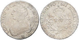 FRANCE / CAPÉTIENS - FRANCE / ROYAL
Louis XVI (1774-1792). Écu aux rameaux d’olivier 1790, I, Limoges.
Dy.1708 - G.356 ; Argent - 29,20 g - 41 mm - ...
