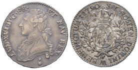 FRANCE / CAPÉTIENS - FRANCE / ROYAL
Louis XVI (1774-1792). Demi-écu aux rameaux d’olivier 1790, AA, Metz.
Dy.1709 - G.355 ; Argent - 14,60 g - 32,5 mm...