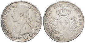 FRANCE / CAPÉTIENS - FRANCE / ROYAL
Louis XVI (1774-1792). Cinquième d’écu aux rameaux d’olivier 1779, Q, Perpignan.
Dy.1710 - G.354 (R4) ; Argent - 5...