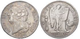 FRANCE / CAPÉTIENS - FRANCE / ROYAL
Constitution (1791-1792). Écu de 6 livres FRANÇOIS 1792, 1er semestre - An 4, A, Paris.
Dy.1718 - G.55 ; Argent - ...