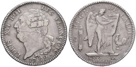 FRANCE / CAPÉTIENS - FRANCE / ROYAL
Constitution (1791-1792). Écu de 6 livres FRANÇOIS 1792 - An 4, 2e semestre, A, Paris.
G.55 - Dy.1718 ; Argent - 2...