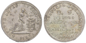 FRANCE / CAPÉTIENS - FRANCE / ROYAL
Constitution (1791-1792). Bon pour 10 sols Lefèvre et Lesage 1792 - An IV, Paris.
Maz.136 ; Argent - 1,60 g - 21 m...