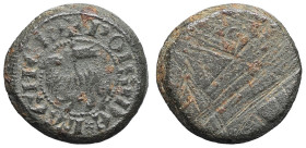 FRANCE / CAPÉTIENS - FRANCE / ROYAL
Poids monétaire pour l’agnel d’or ND (1268-1328).
Moulin p. 28 ; Laiton - 3,82 g - 16 mm
TB.
